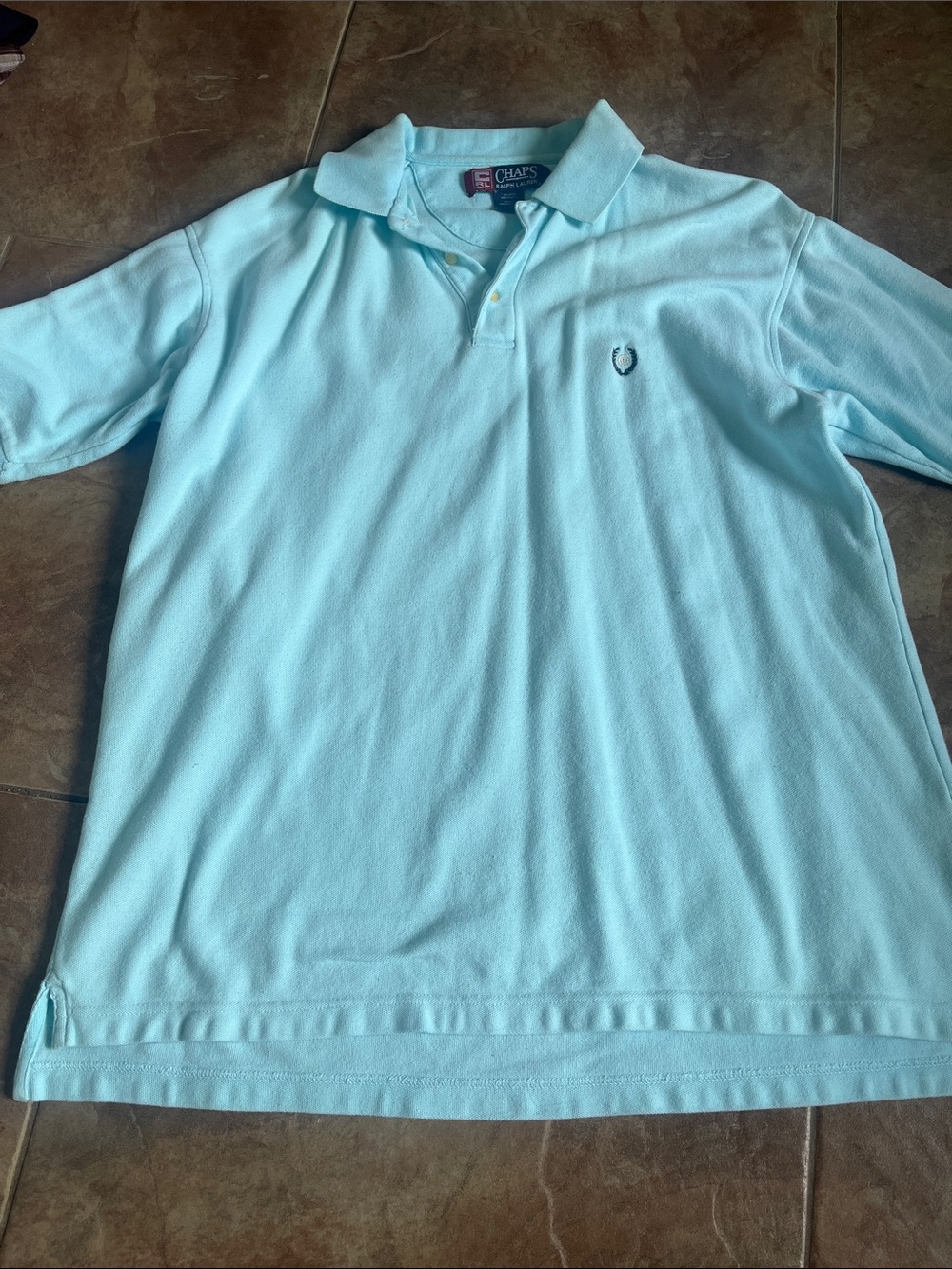 Chaps Men's Polo Shirt - Aqua Blue